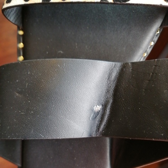 Qupid Sandals Womens Black Leopard 9 Strappy Slide Shoe Dressy Flat Studded 9 - Picture 11 of 11